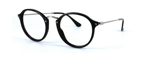 Ray Ban 2447 - Black & Silver - Ladies round shaped acetate glasses - image view 1