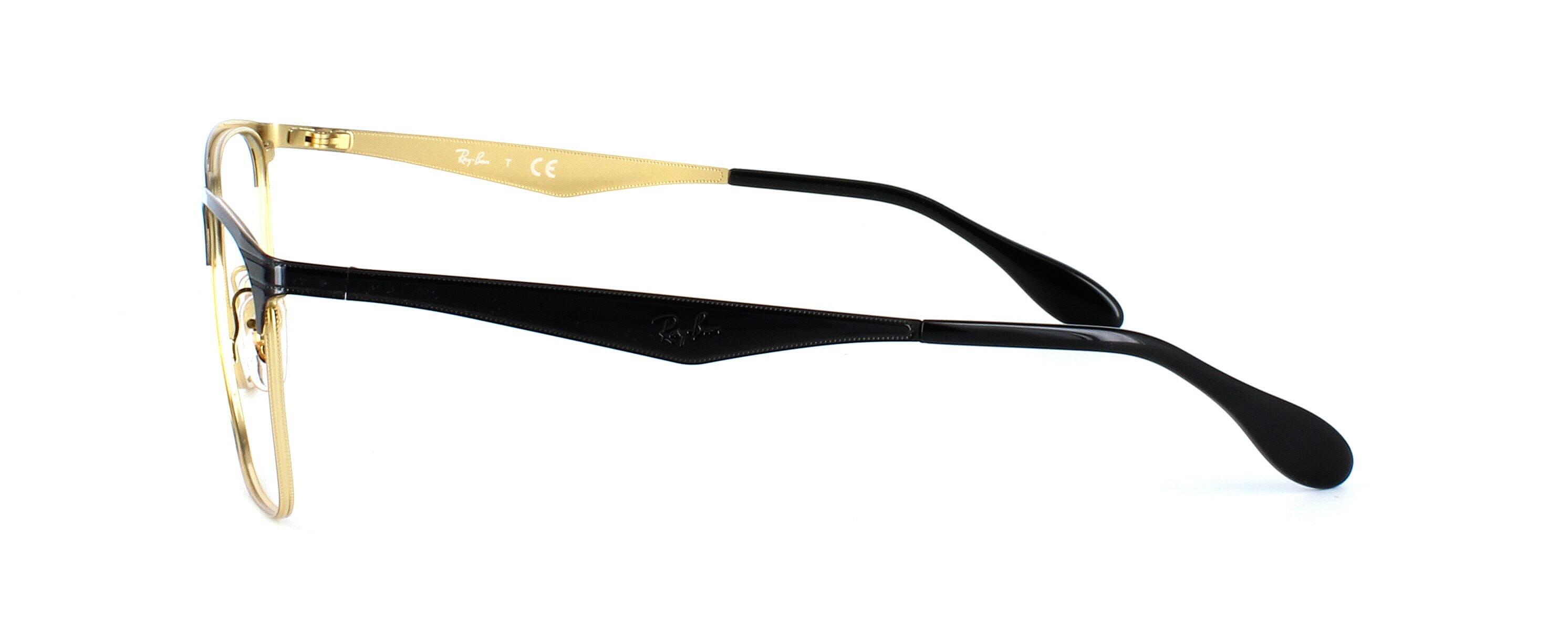 Ray Ban 6344 Black & Gold - Unisex 2-tone metal glasses frame - image view 3