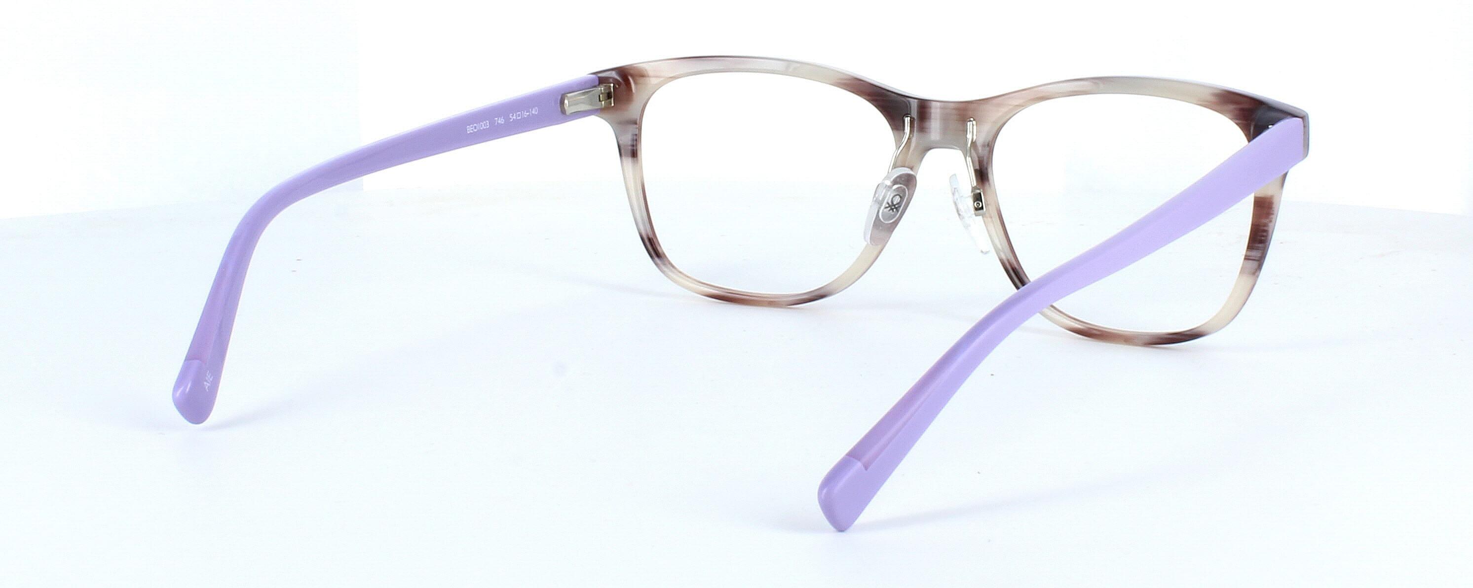 Benetton BEO1003 746 - Women's hand made acetate with light coloured tortoise front face and mauve-coloured arms - image view 4