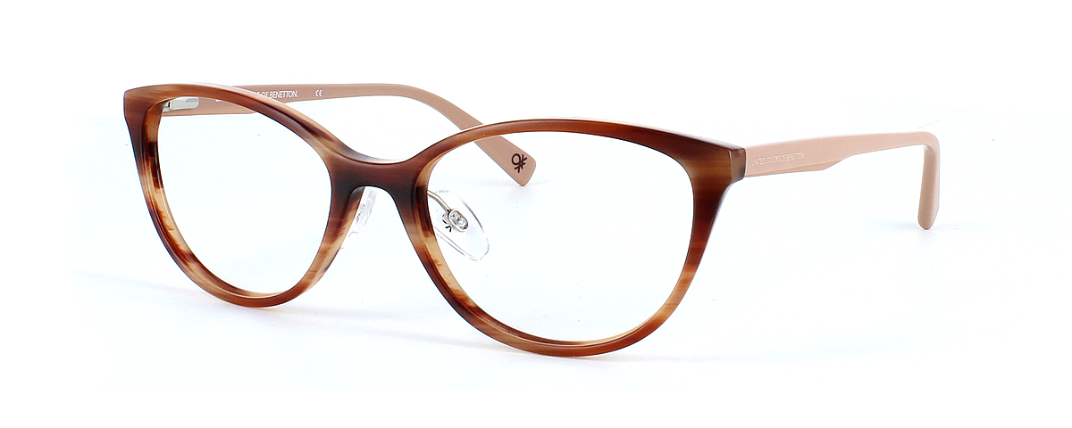 Benetton BEO1004 151 - Matt tortoise oval coloured frame with beige sprung hinged arms - image view 1