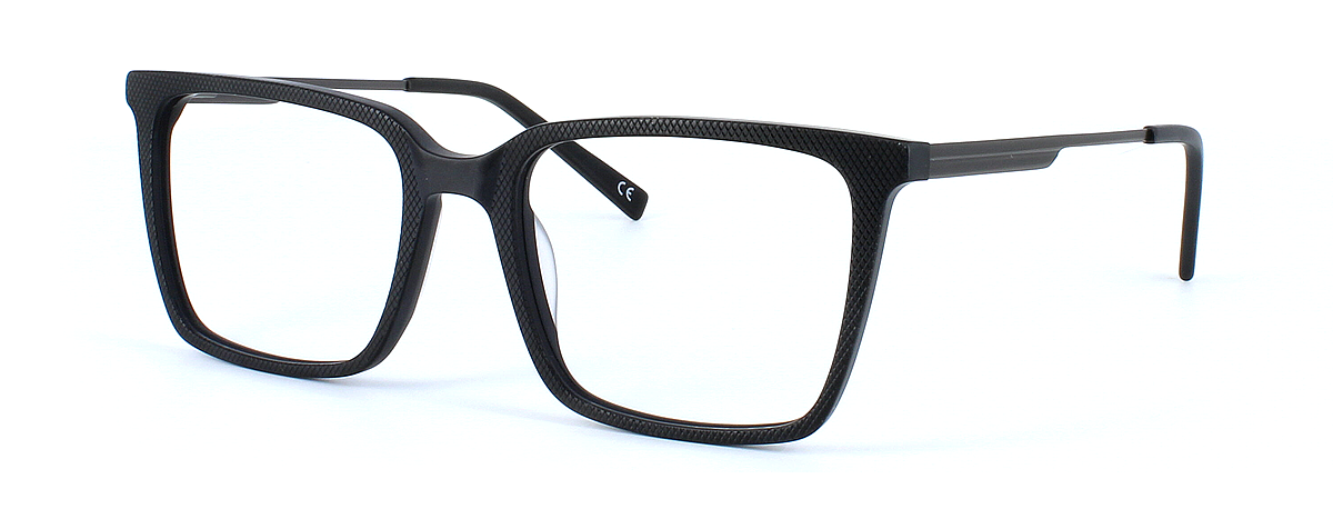 Hadlow - Gent's matt black acetate glasses frame with rectangular shaped lenses - image 1