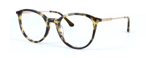 Edward Scotts BJ9201 C615 - Women's round shaped shiny tortoise acetate glasses with gold metal spring hinged arms - image view 1