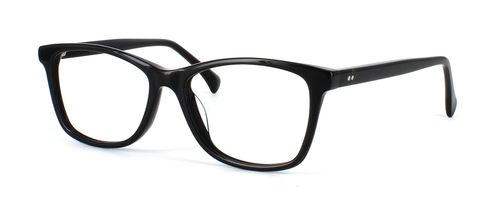 Sonti - Shiny black women'sd acetate glasses frame with designer style barrel hinges - image view 1