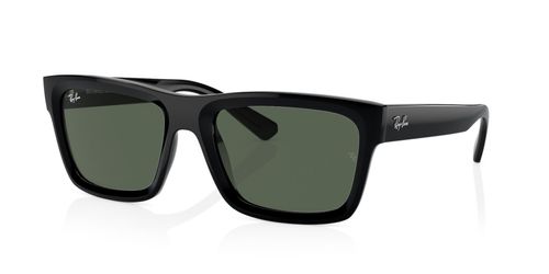 Ray Ban 4396 6677 unisex's rectangular acetate full rim non-prescription sunglasses in black with barrel hinges - image view 1