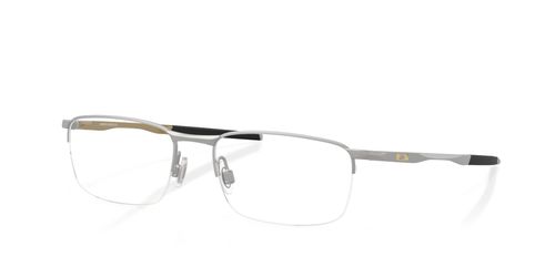 Oakley Barrelhouse 0.5 0OX3174 men's rectangular titanium semi rimless optical frames in satin silver with fixed hinges - image view 1