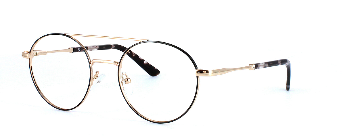 Orion - ladies round shaped metal aviator frame in black & gold - image 1