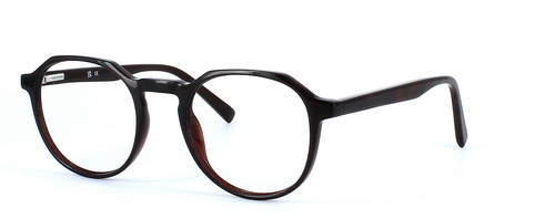 Neptune - unisex round shaped plastic glasses in brown - image 1