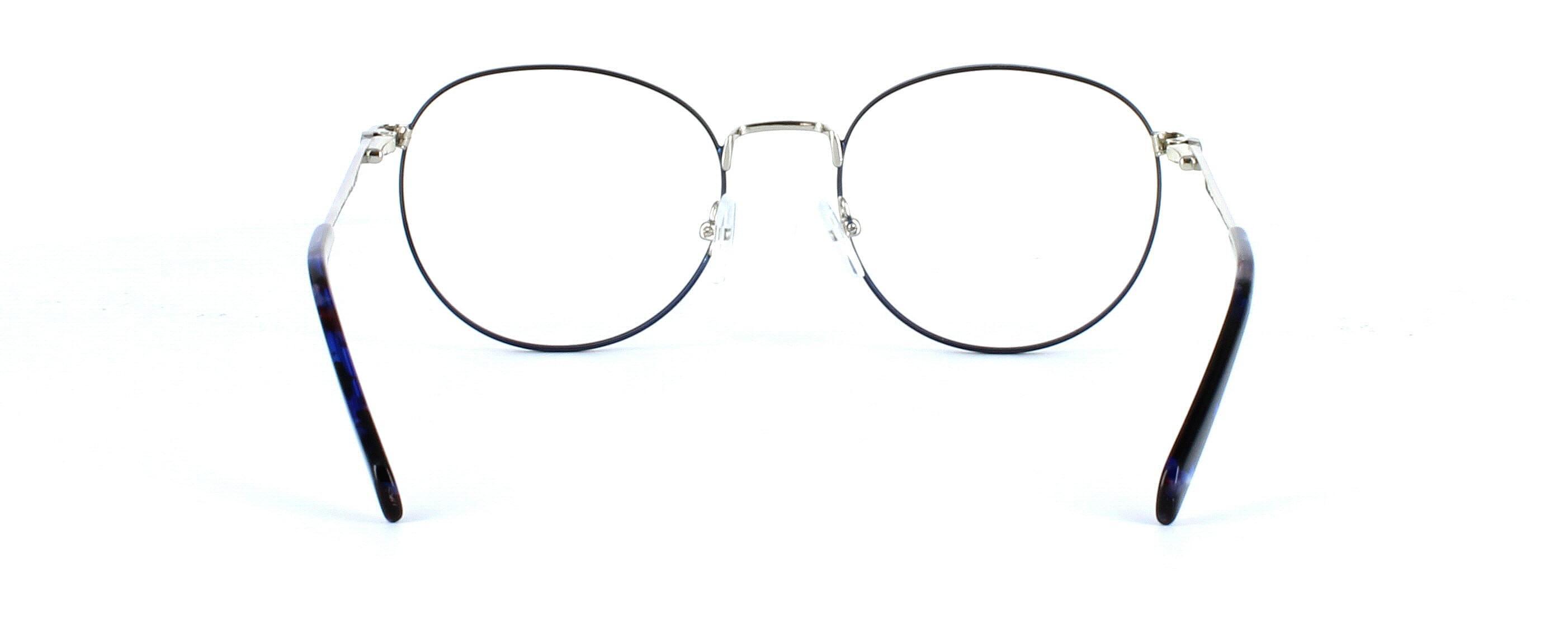 Borealis - Ladies 2-tone round metal glasses - blue & silver - image 3