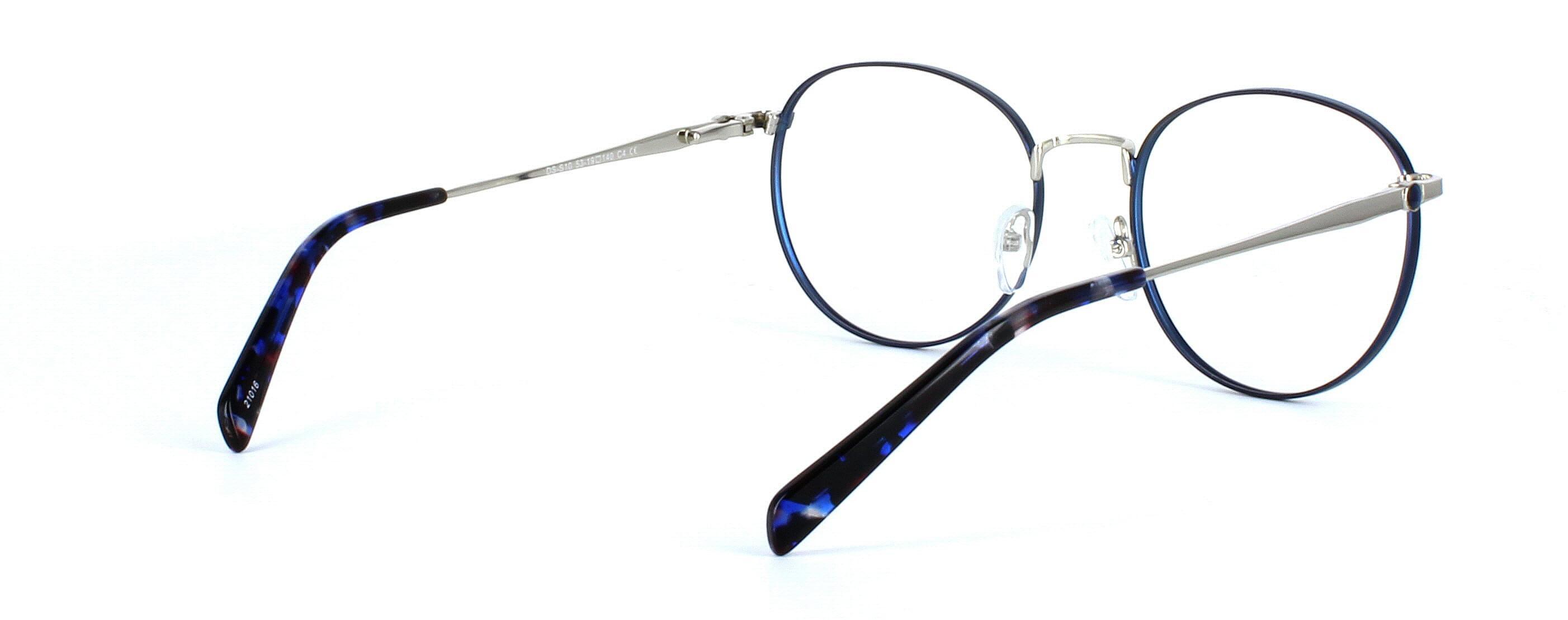 Borealis - Ladies 2-tone round metal glasses - blue & silver - image 4