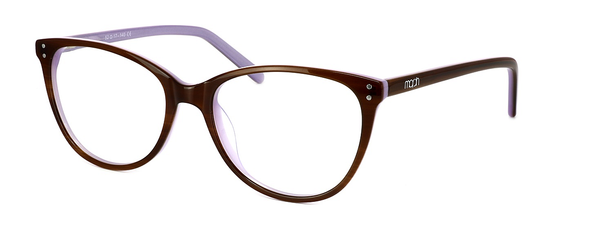 Mabrista - Ladies dark brown and purple reverse acetate frame with oval lenses - image view 1