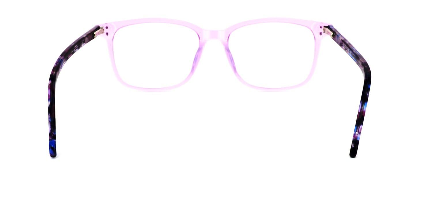 Eastwick - Women's acetate glasses with a crystal pink face and dark mottled arms - image view 3