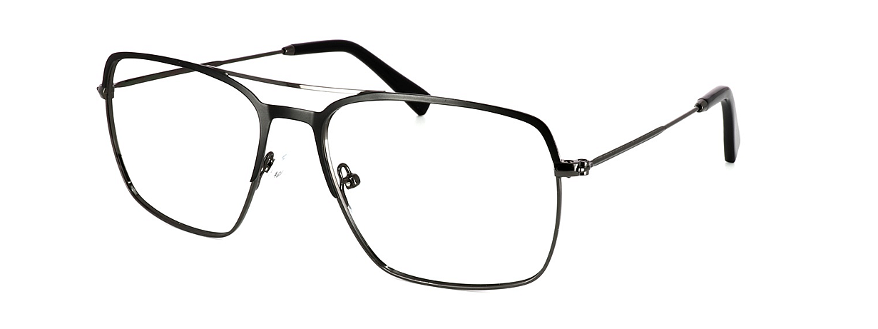 Yeoford - Gent's aviator style black and gunmetal glasses - image view 1