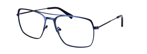 Yeoford - Gent's aviator style metal glasses - blue - image view 1
