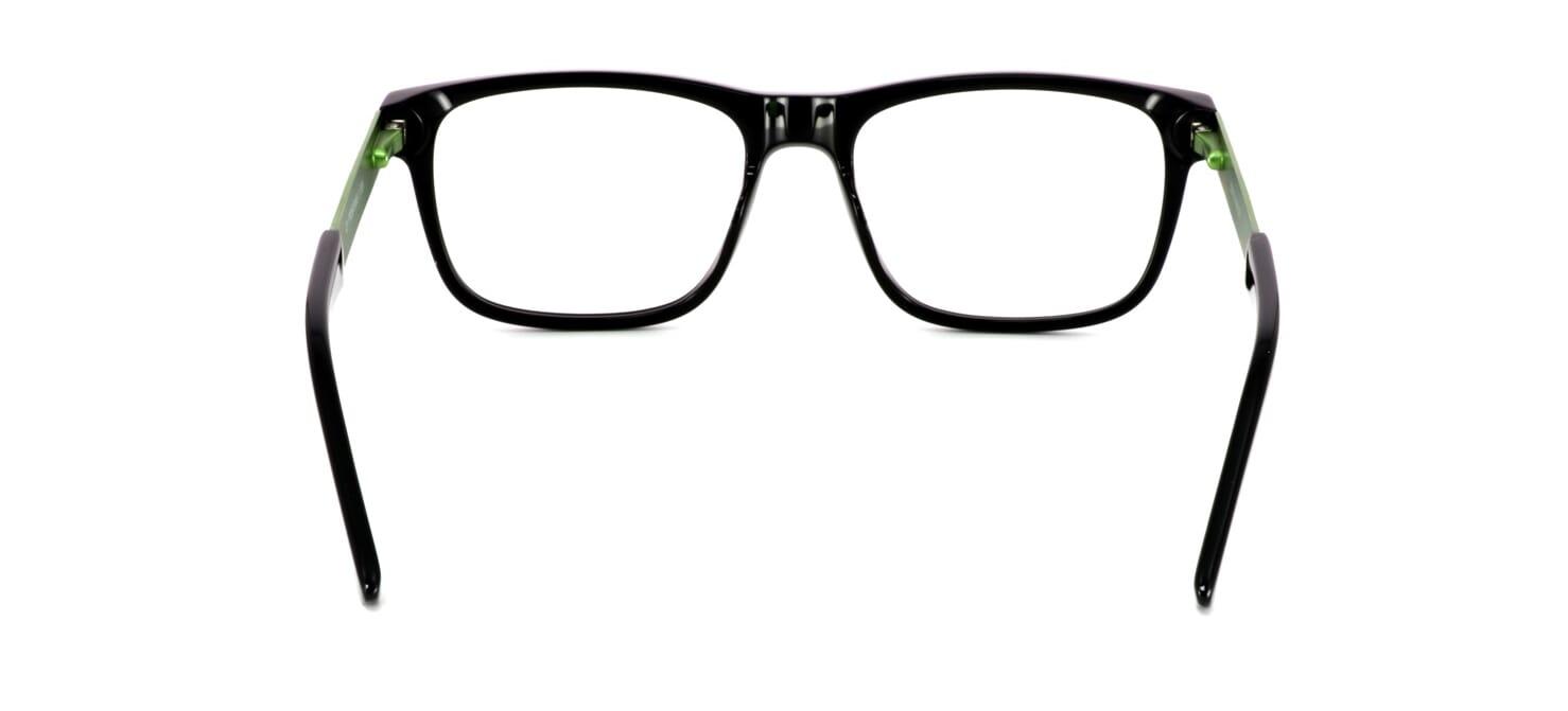 Yazor - unisex acetate frame in black with green metal arms - image 3
