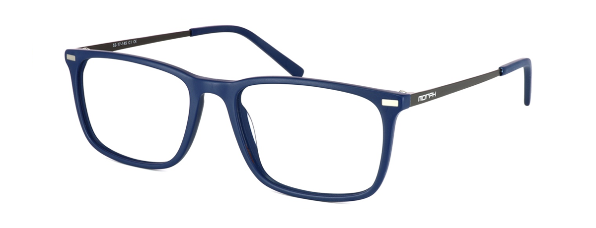 Harper - unisex plastic glasses with slim metal arms - blue - image view 1