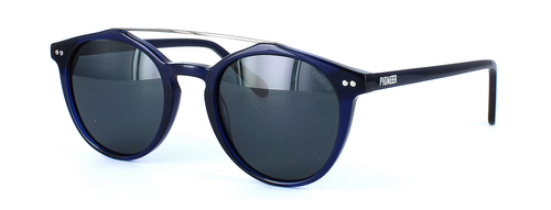 Luciana - Womens round shaped acetate prescription sunglasses in matt dark blue - choose green, brown or grey tints inc in the price - image view 3