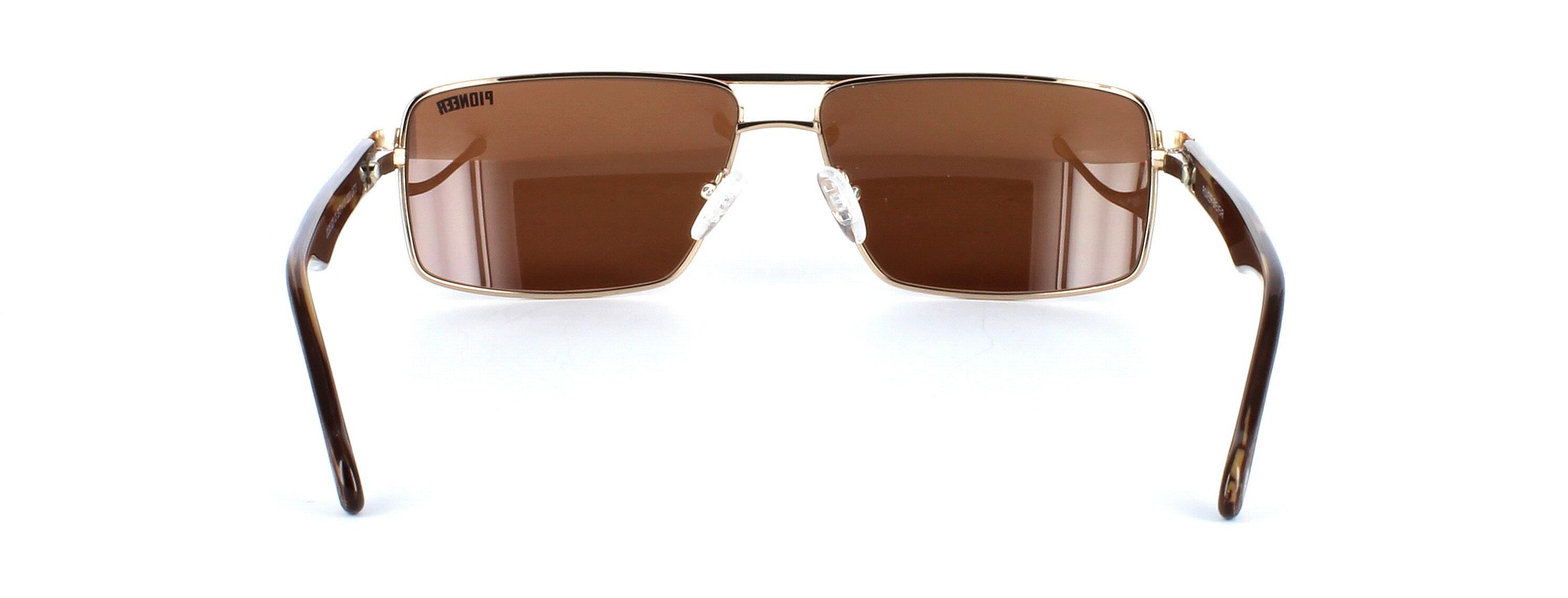 Odonata - Unisex aviator style prescription sunglasses in gold - image view 3