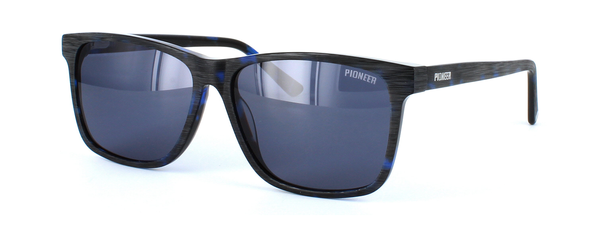 Angelo - Matt gunmetal with blue blotch unisex plastic sunglasses - image view 1