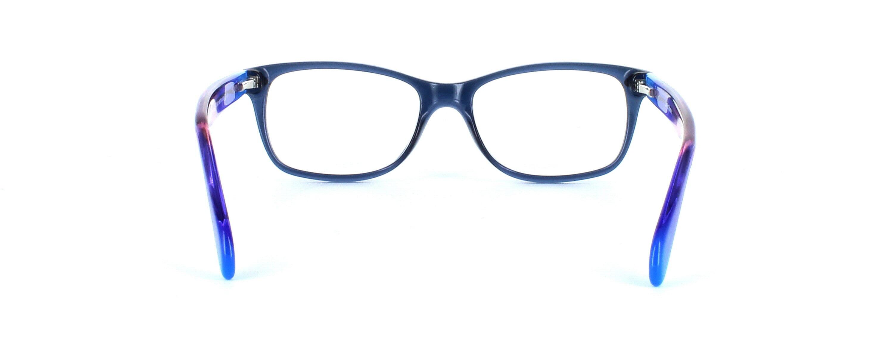 Liguria - Blue - Women's petite acetate glasses frame in blue with multi-coloured arms - image view 4