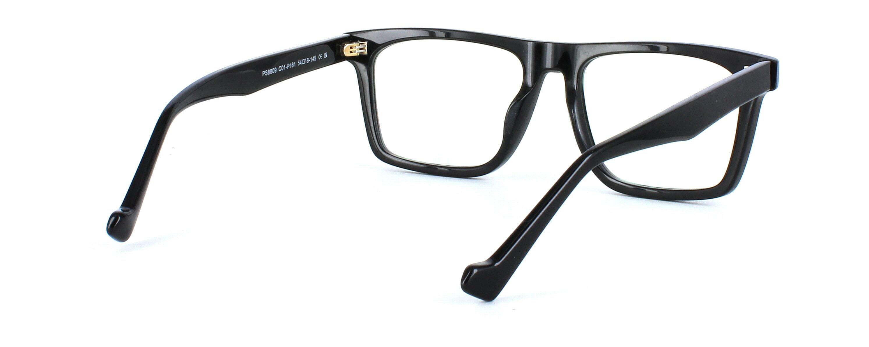 Edward Scotts PS8809 - Shiny black - Gent's bold chunky acetate glasses with rectangular shaped lenses - image view 5