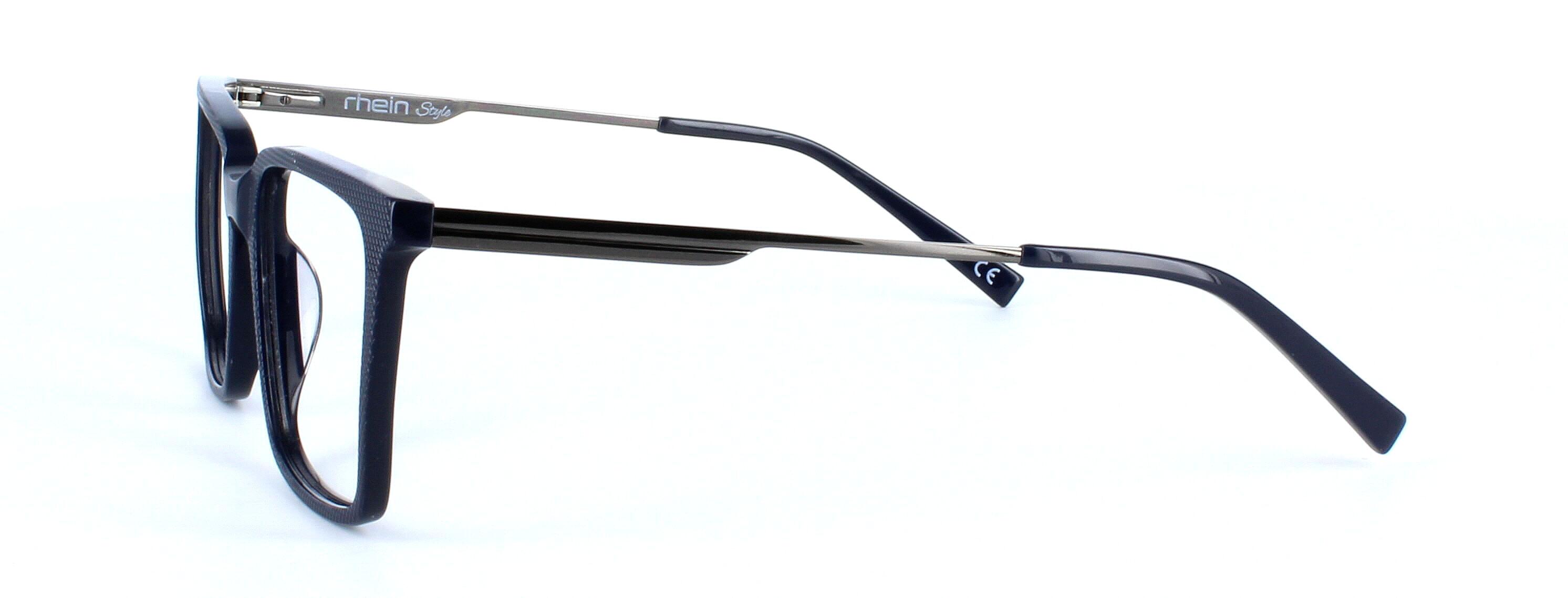 Hadlow - Gent's matt black acetate glasses frame with rectangular shaped lenses - image 2