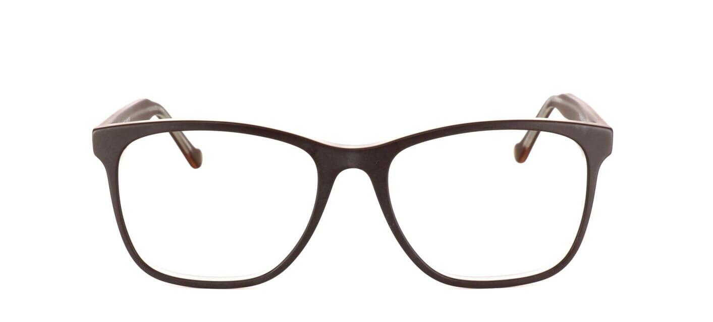 Conwy - Ladies brown, square shaped acetate glasses frame with crystal reverse and sprung hinge temples - image view 5