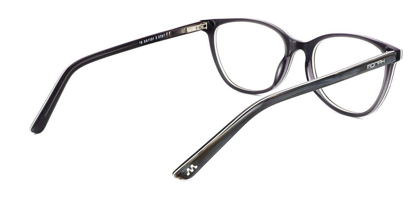 Tropea - Ladies shiny black stripe acetate with flex hinge. Oval shaped lenses - image view 4