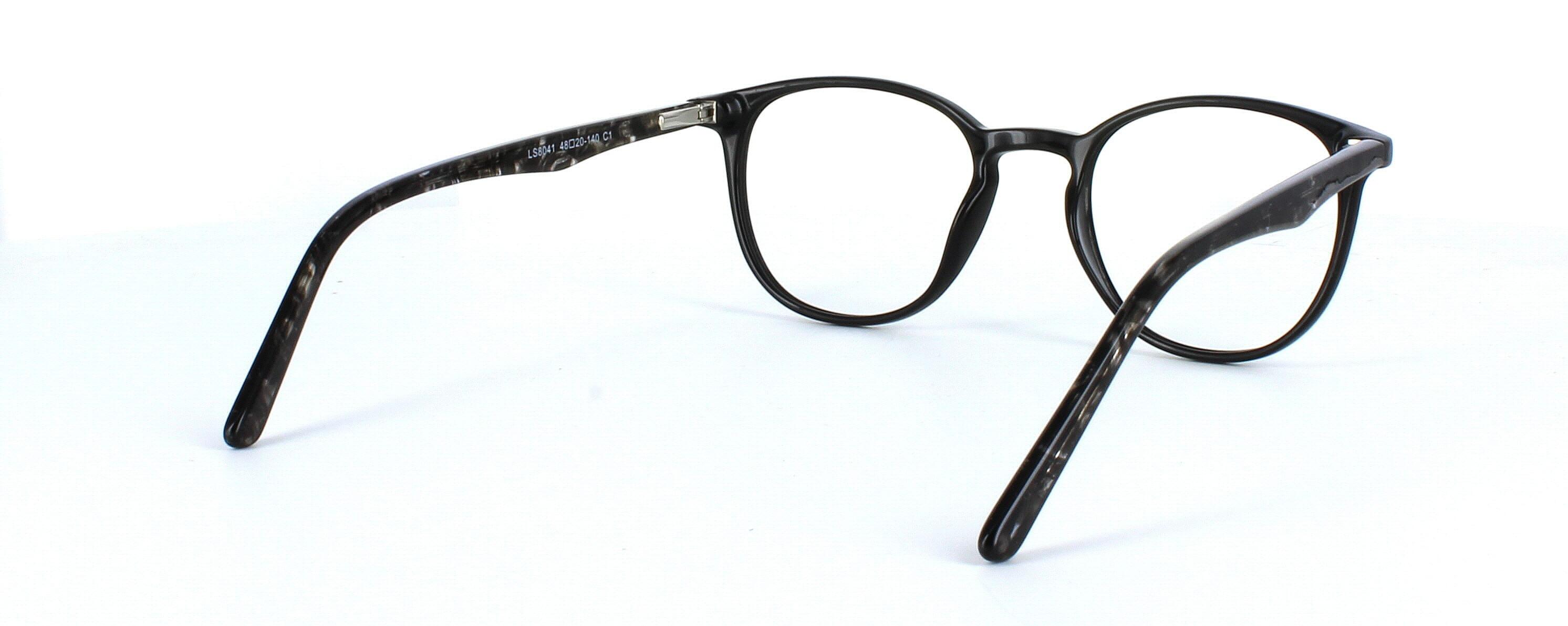 Canis - shiny black plastic round shaped glasses frame - image 5