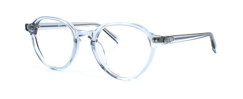 Gakpo - Unisex clear crystal acetate glasses with round shaped lenses and barrel hinges - image view 1