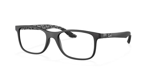 Ray Ban 8903 5263 unisex's rectangular carbon fiber full rim optical frames in black with fixed hinges - image view 1
