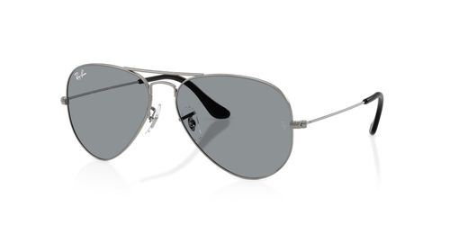 Ray Ban 3025 004 unisex's aviator metal full rim non-prescription sunglasses in silver with fixed hinges - image view 1