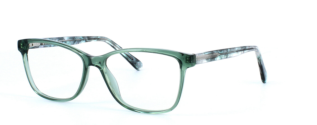 Eris - Ladies plastic rectangular shaped glasses frame - crystal green - image view 1