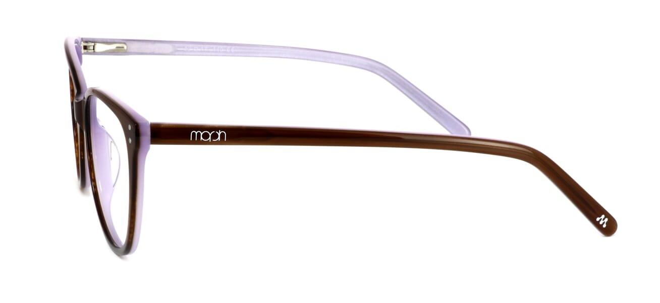 Mabrista - Ladies dark brown and purple reverse acetate frame with oval lenses - image view 2