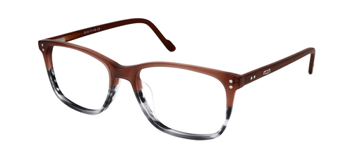 Zelah - Matt brown and grey unisex plastic glasses frame - image view 1