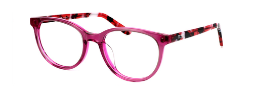 Ladies round acetate glasses - crystal pink - image view 1