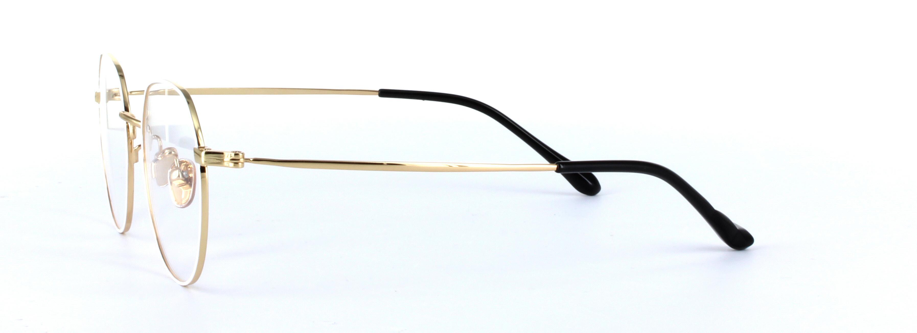 Torino | Unisex White & Gold Round Glasses | Glasses2You