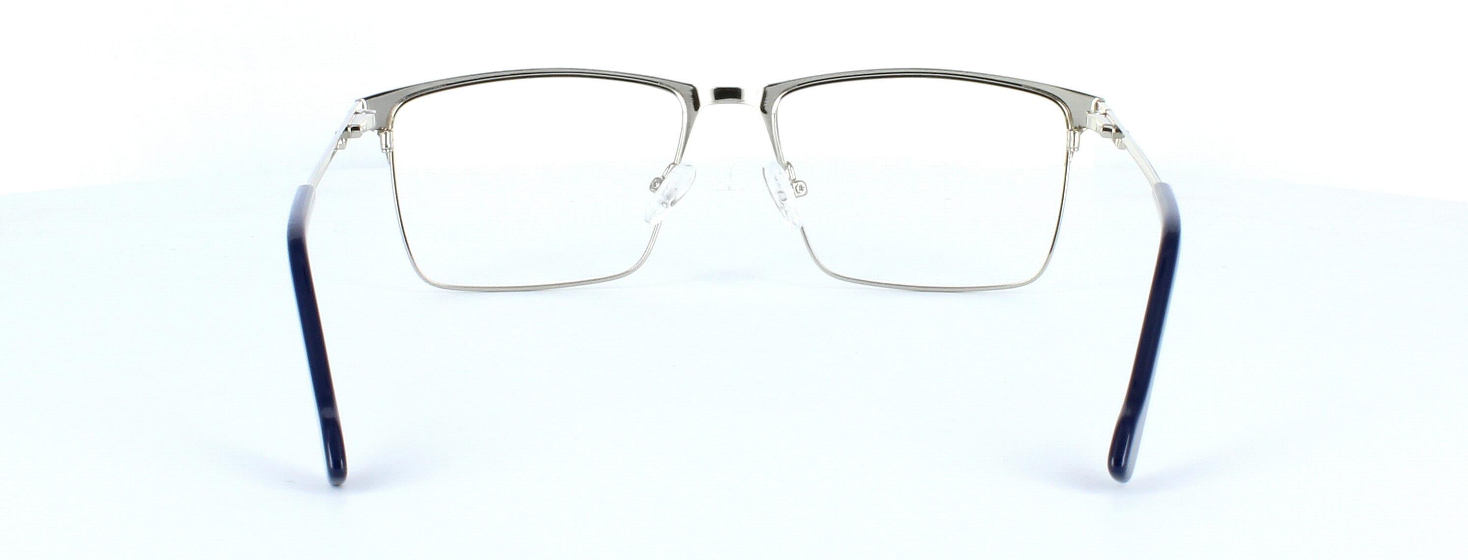 Warminster - blue & silver gent's glasses frame with rectangular shaped lenses - image view 3