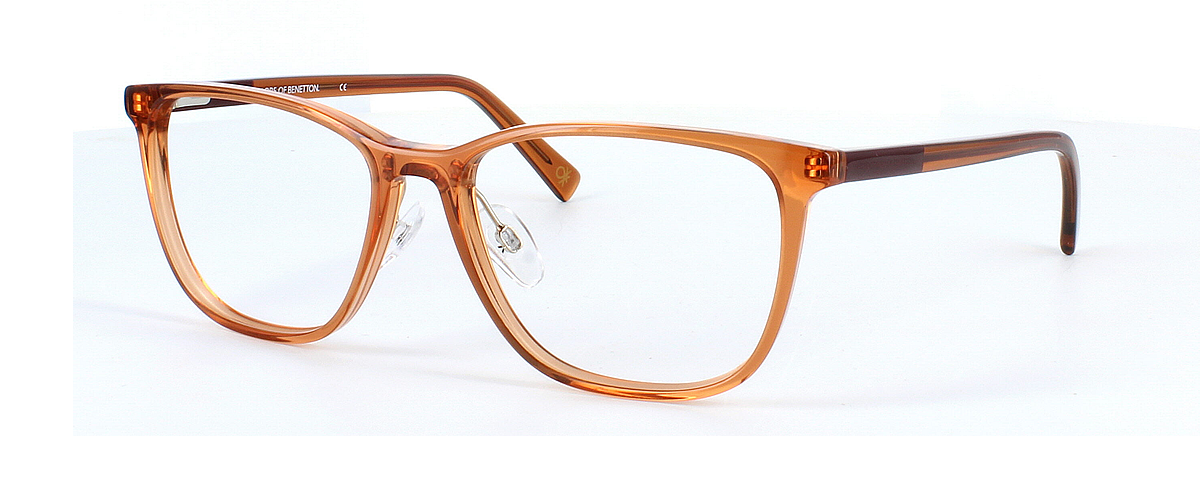 Benetton BEO1029 119 - Gent's crystal brown rectangular shaped glasses with sprung hinge temples - image view 1