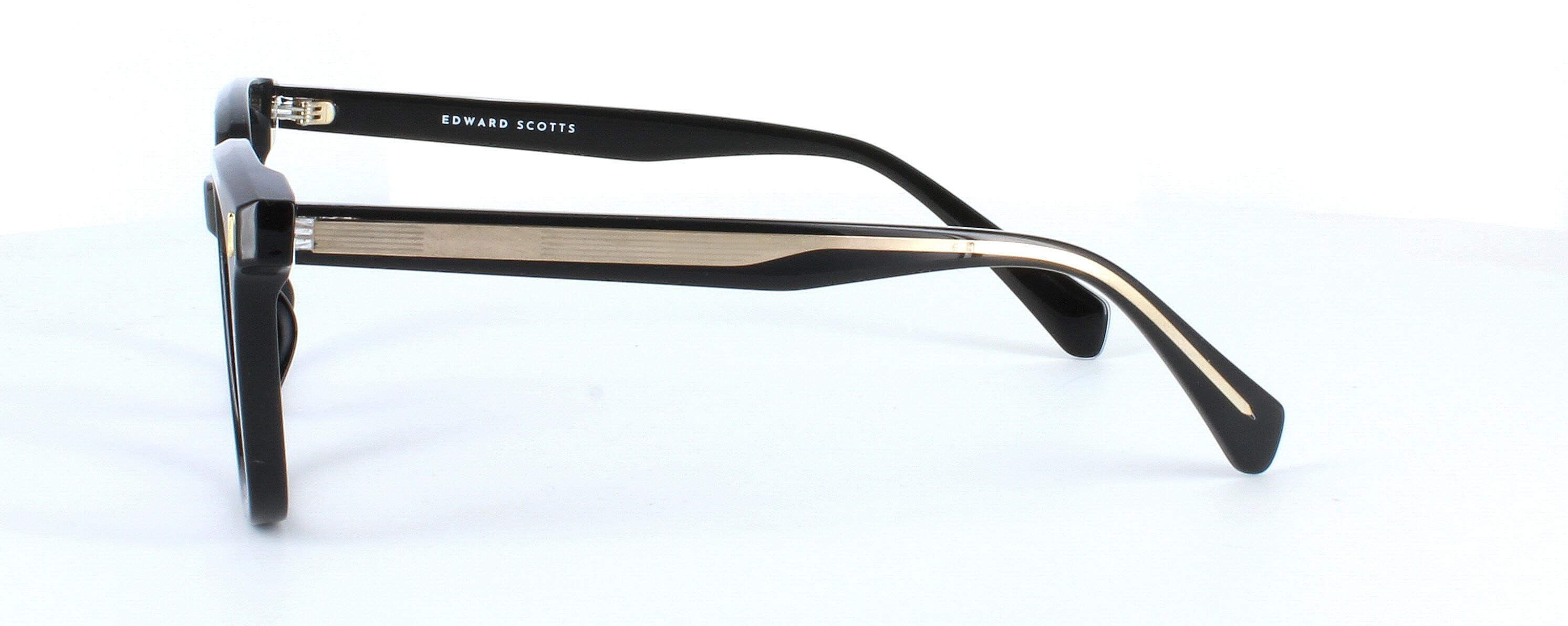 Edward Scotts TRBC901 - Black - Unisex acetate retro style glasses frame with square shaped lenses - image view 3
