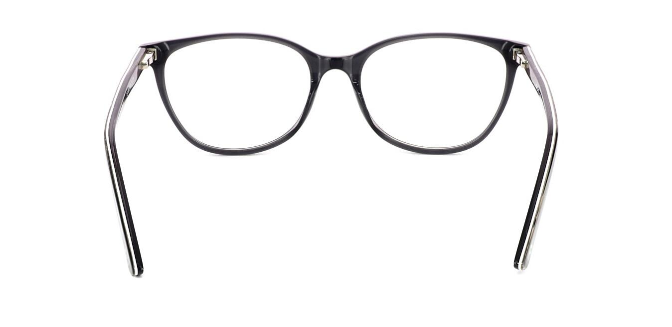 Tropea - Ladies shiny black stripe acetate with flex hinge. Oval shaped lenses - image view 3