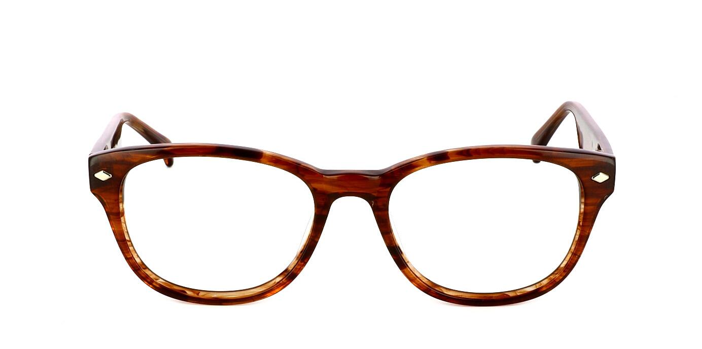Caprona - Women's mottled brown plastic glasses frame with flex hinges - image view 5
