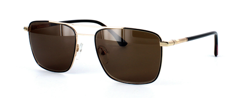 Seaford - Prescription Sunglasses - Gent's metal aviator style sunnies in black & gold - image view 1