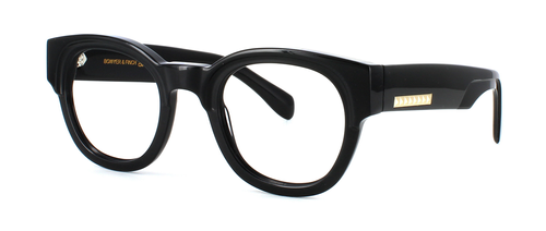 Bowyer & Finch Fluorite - Black - Women's round shaped premium acetate glasses frame - image view 1