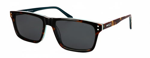 Bushton - Prescription Sunglasses - Tortoise & Green front left view