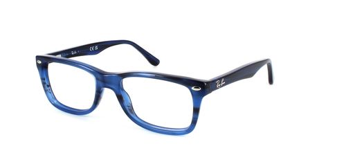 Ray Ban 5228 - Striped Blue women's oval acetate full rim optical frames in striped blue with  hinges - image view 1