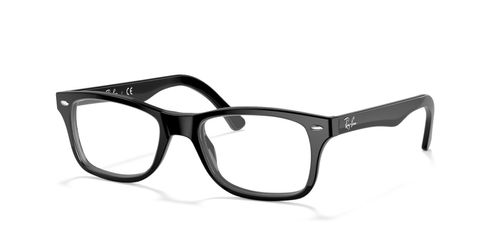 Ray Ban 5228 2000 unisex's rectangular acetate full rim optical frames in black with  hinges - image view 2