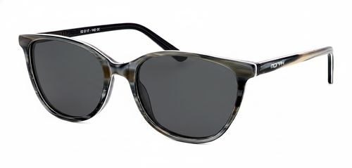 Tropea - Prescription Sunglasses - Shiny Black Stripe front left view