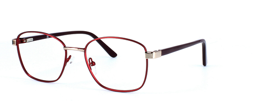 Lynx - Burgundy unisex metal frame with gold nose bridge - image view 1
