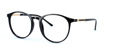 Aries - black - unisex round shaped acetate glasses frame - image view 1