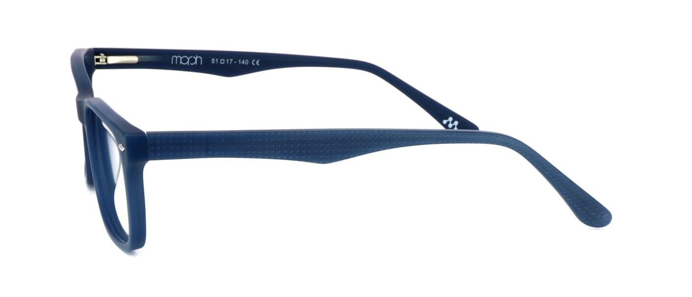 Hackleton - ladies matt blue acetate glasses with sprung hinge temples. This frame has rectangular shaped lenses - image view 2